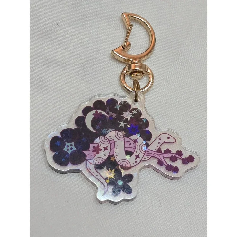 Chinese Zodiac Year of the Snake Celestial Holographic Acrylic Keychain Reptile